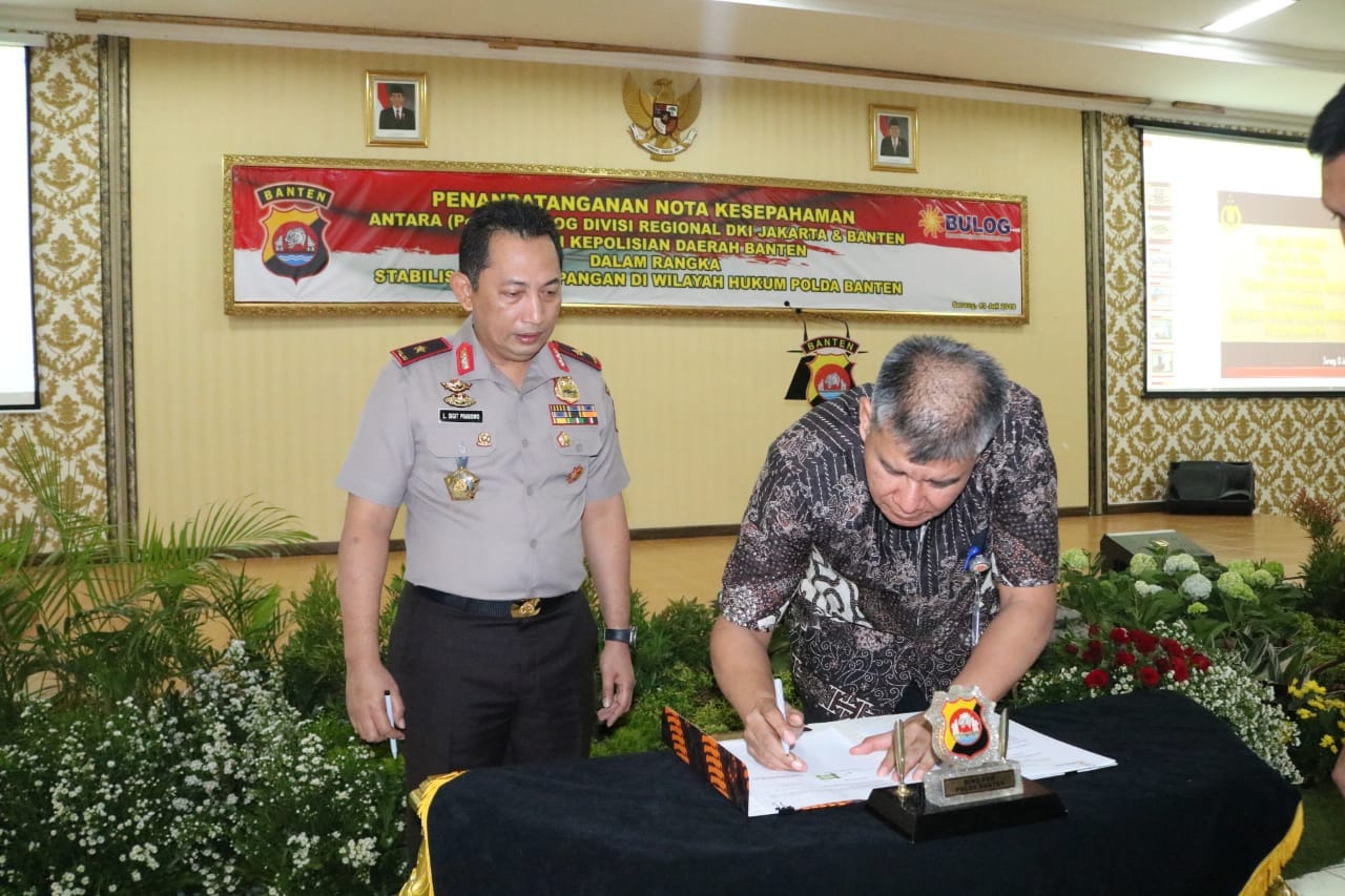 Jaga Stabilisasi Harga Pangan, Polda Banten dan Perum Bulog Bentuk RPK_Foto Bantenhariini_Aep.BHI