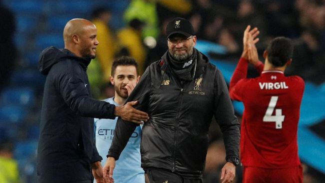 Klopp Kecewa Kompany Tak Diberi Kartu Merah Usai Tekel Salah