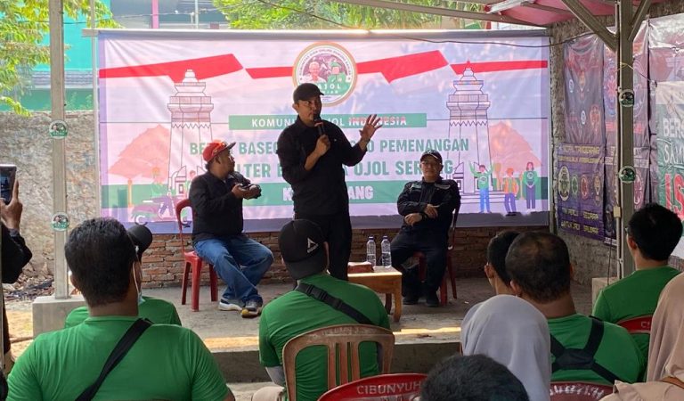 Komunitas Ojek Online Indonesia Dirikan Posko Pemenangan Ganjar dan Bedah Basecamp di Serang